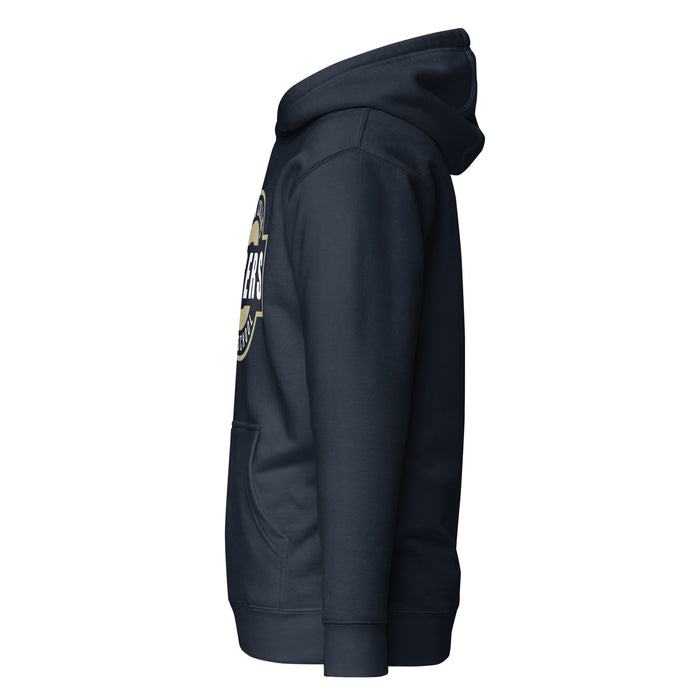 Side view of Klein Collins High School Tigers Navy Blue Premium Unisex Hoodie 011
