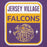 Close-up view of Jersey Village High School Falcons Premium Purple Hoodie 001