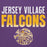 Close-up view of Jersey Village High School Falcons Premium Purple Hoodie 024