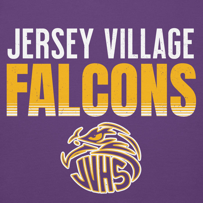 Close-up view of Jersey Village High School Falcons Premium Purple Hoodie 024