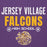 Close-up view of Jersey Village High School Falcons Premium Purple Hoodie 003