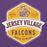 Close-up view of Jersey Village High School Falcons Premium Purple Hoodie 209