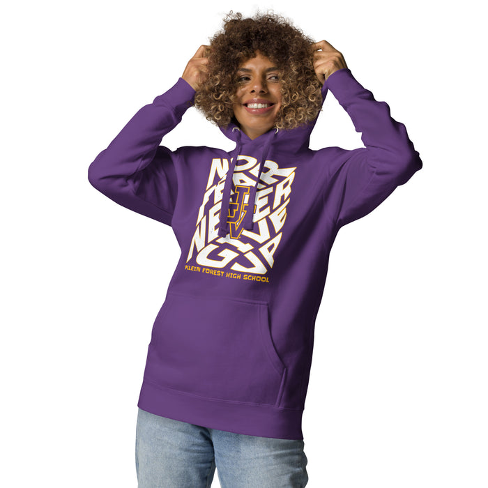 Woman wearing Jersey Village High School Falcons Premium Purple Hoodie 236