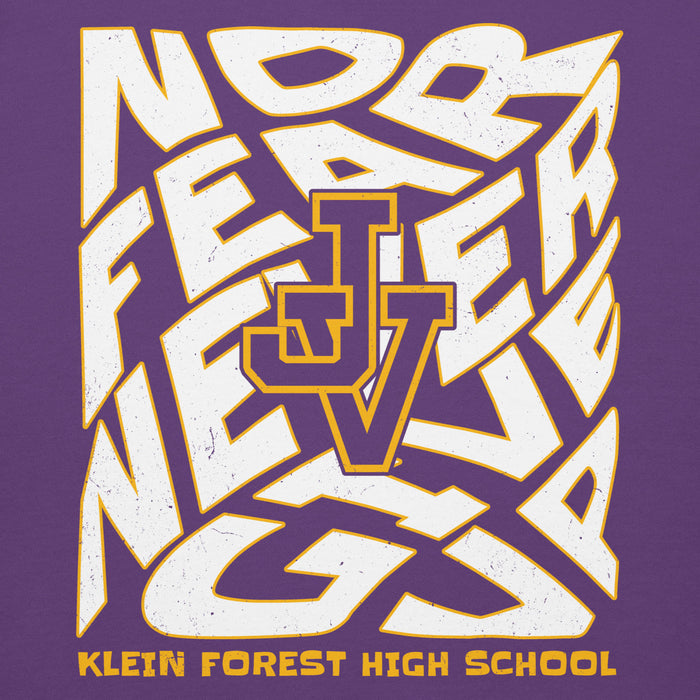 Close-up view of Jersey Village High School Falcons Premium Purple Hoodie 236