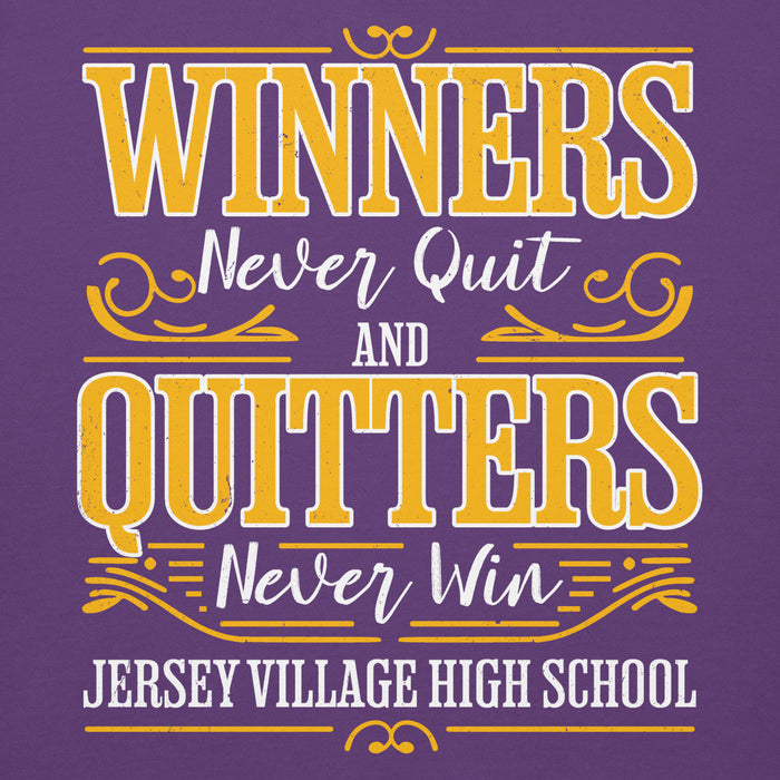 Close-up view of Jersey Village High School Falcons Premium Purple Hoodie 237