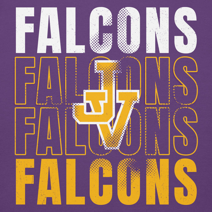 Close-up view of Jersey Village High School Falcons Premium Purple Hoodie 233