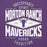 Close-up view of Morton Ranch High School Mavericks Premium Purple Unisex Hoodie 210