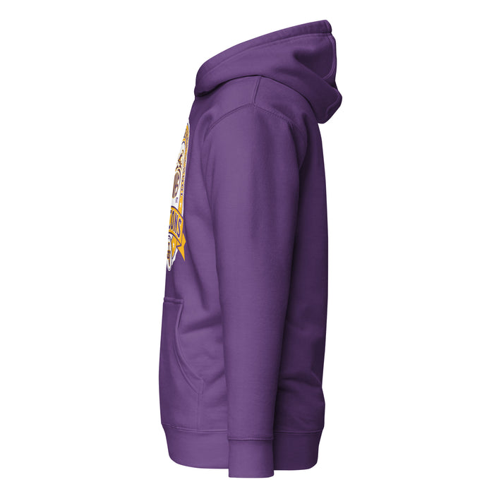 Side view of Jersey Village High School Falcons Premium Purple Hoodie 212