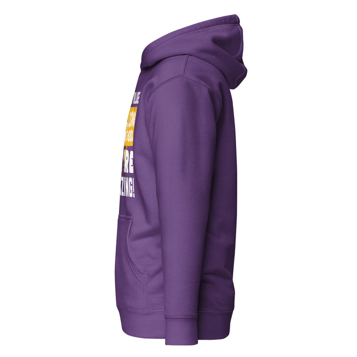 Side view of Jersey Village High School Falcons Premium Purple Hoodie 231