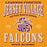 Close-up view of Jersey Village High School Falcons Premium Gold Hoodie 230