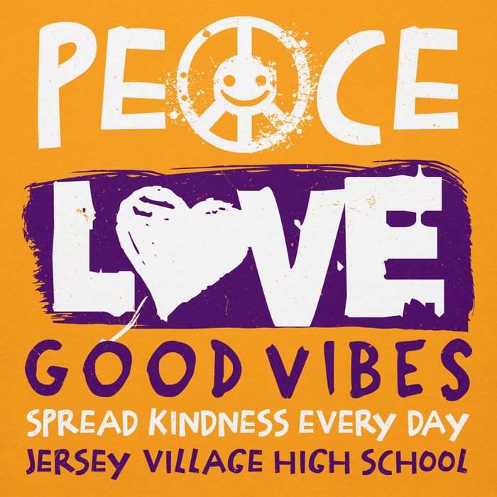 Close-up view of Jersey Village High School Falcons Premium Gold Hoodie 240