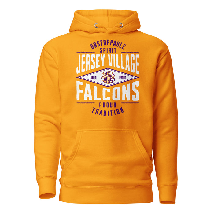 Jersey Village High School Falcons Premium Gold Hoodie 2