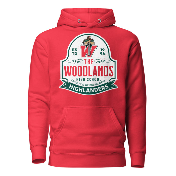 The Woodlands High School Highlanders Red Premium Unisex Hoodie 219