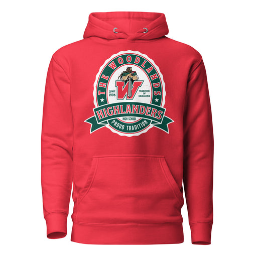 The Woodlands High School Highlanders Red Premium Unisex Hoodie 212