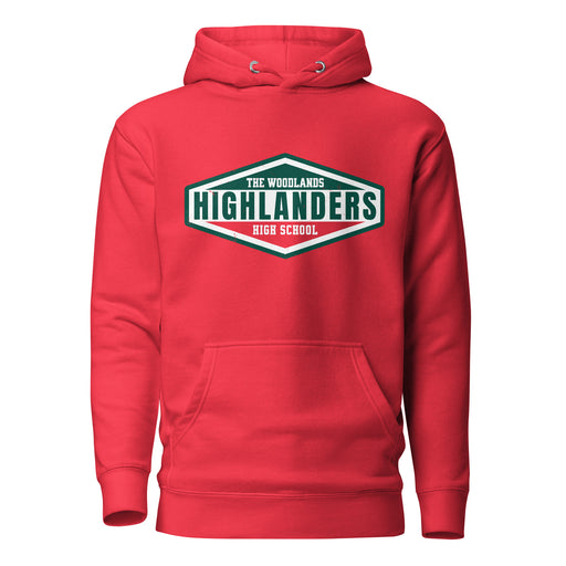 The Woodlands High School Highlanders Red Premium Unisex Hoodie 009