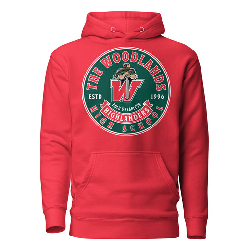 The Woodlands High School Highlanders Red Premium Unisex Hoodie 215