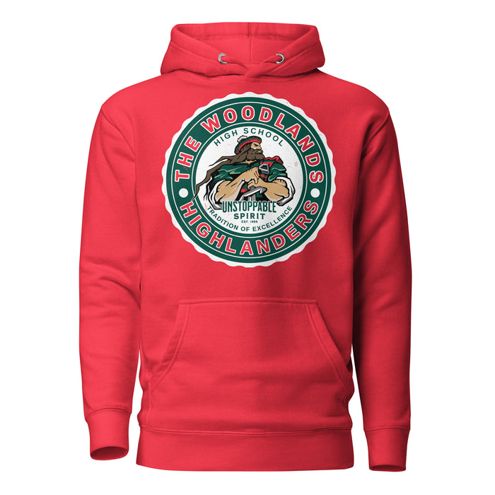 The Woodlands High School Highlanders Red Premium Unisex Hoodie 216