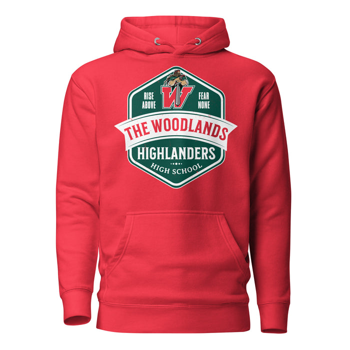 The Woodlands High School Highlanders Red Premium Unisex Hoodie 209