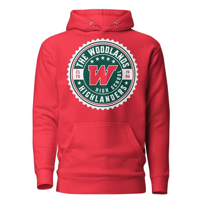 The Woodlands High School Highlanders Red Premium Unisex Hoodie 203