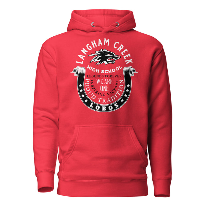 Langham Creek High School Lobos Red Premium Unisex Hoodie 229