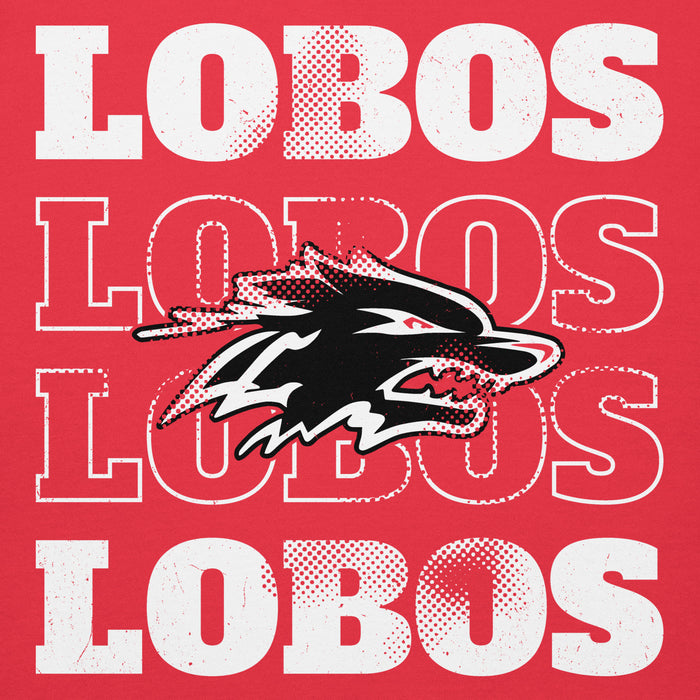 Close-up view of Langham Creek High School Lobos Red Premium Unisex Hoodie 233