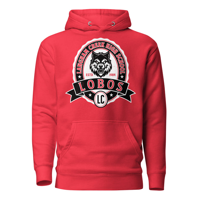 Langham Creek High School Lobos Red Premium Unisex Hoodie 212