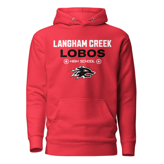 Langham Creek High School Lobos Red Premium Unisex Hoodie 003