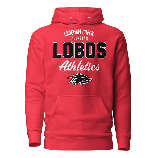 Langham Creek High School Lobos Red Premium Unisex Hoodie 034