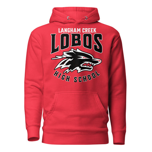 Langham Creek High School Lobos Red Premium Unisex Hoodie 213