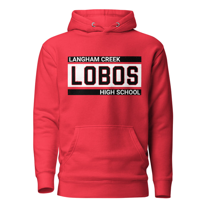 Langham Creek High School Lobos Red Premium Unisex Hoodie 098
