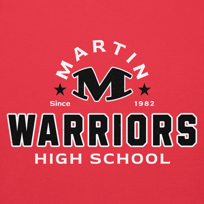 Man wearing Martin High School Warriors Red Premium Unisex Hoodie 222
