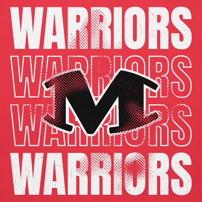 Close-up view of Martin High School Warriors Red Premium Unisex Hoodie 233