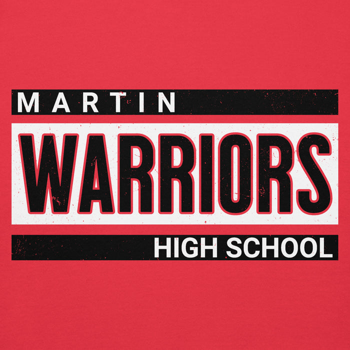 Close-up view of Martin High School Warriors Red Premium Unisex Hoodie 098