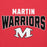 Close-up view of Martin High School Warriors Red Premium Unisex Hoodie 234