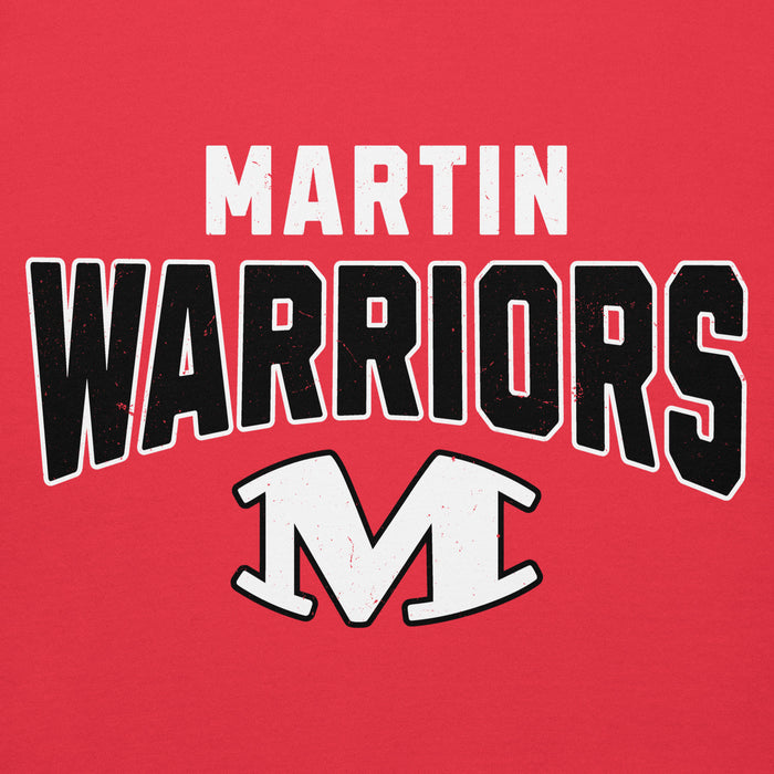 Close-up view of Martin High School Warriors Red Premium Unisex Hoodie 234