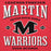 Close-up view of Martin High School Warriors Red Premium Unisex Hoodie 230
