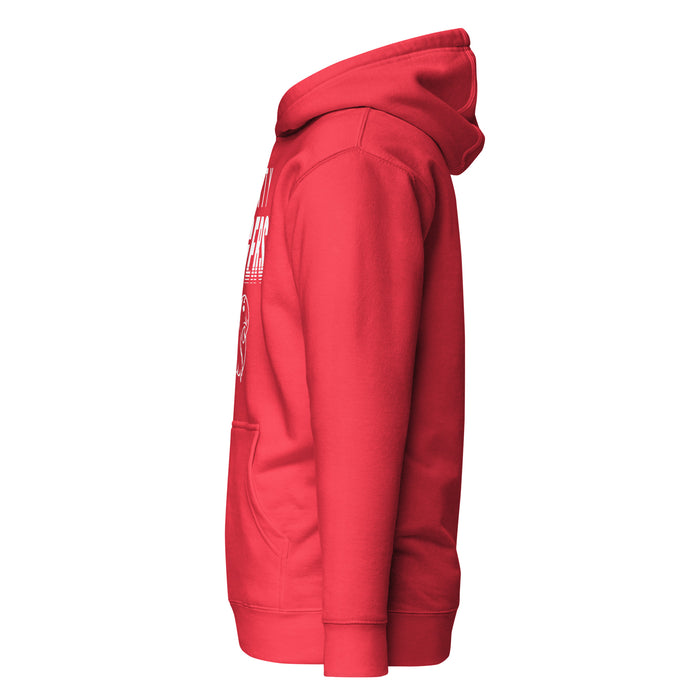 Side view of Katy High School Tigers Red Premium Unisex Hoodie 024