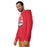 Man wearing Lake Travis High School Cavaliers Red Premium Unisex Hoodie 219