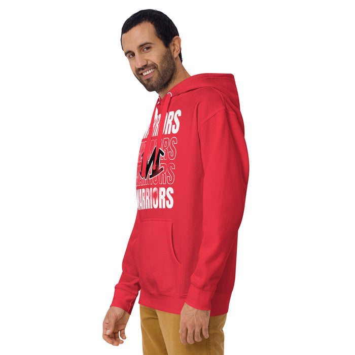 Man wearing Martin High School Warriors Red Premium Unisex Hoodie 233