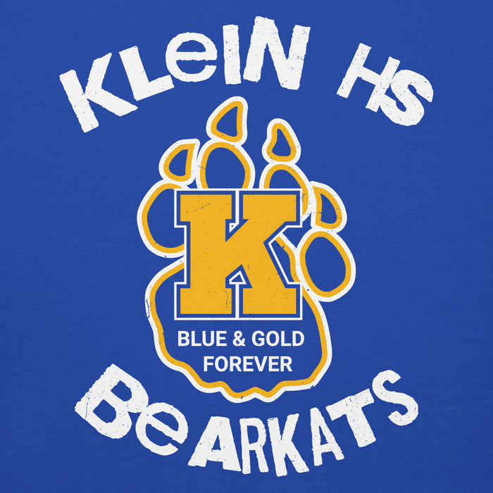 Close-up view of Klein High School Bearkats Royal Blue Premium Unisex Hoodie 228