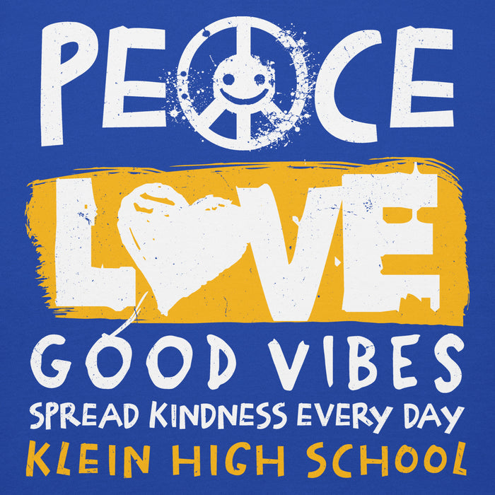 Close-up view of Klein High School Bearkats Royal Blue Premium Unisex Hoodie 240