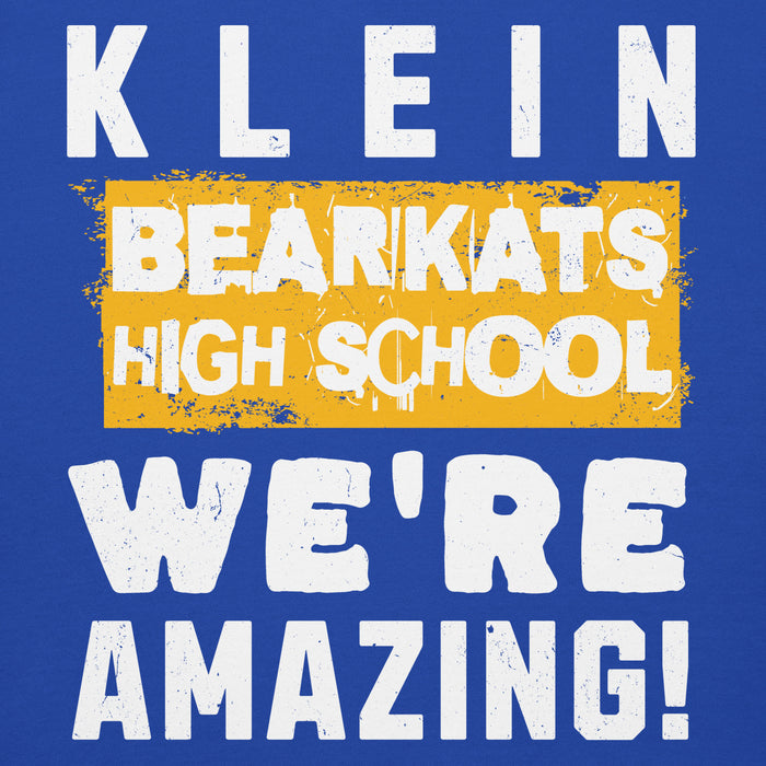 Close-up view of Klein High School Bearkats Royal Blue Premium Unisex Hoodie 231