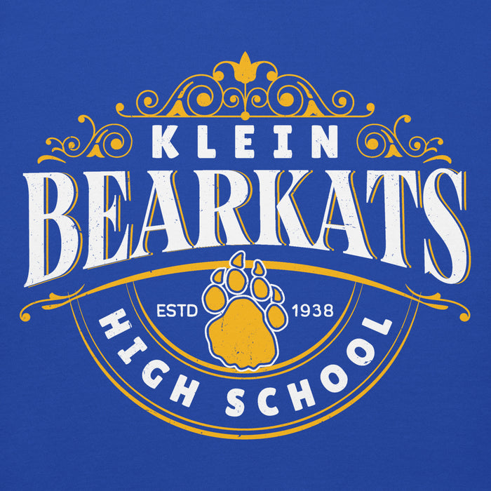 Close-up view of Klein High School Bearkats Royal Blue Premium Unisex Hoodie 211