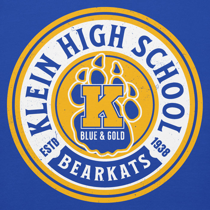 Close-up view of Klein High School Bearkats Royal Blue Premium Unisex Hoodie 220