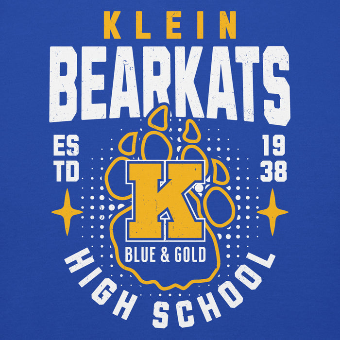 Close-up view of Klein High School Bearkats Royal Blue Premium Unisex Hoodie 204