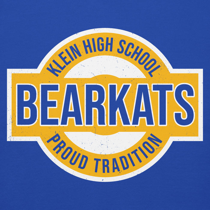 Close-up view of Klein High School Bearkats Royal Blue Premium Unisex Hoodie 011