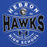 Close-up view of Hebron High School Hawks Royal Blue Premium Unisex Hoodie 218