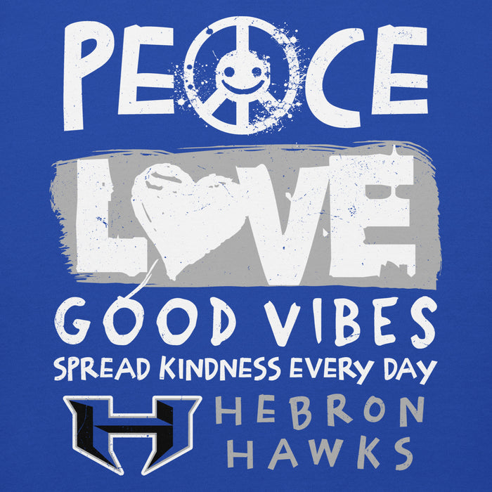 Close-up view of Hebron High School Hawks Royal Blue Premium Unisex Hoodie 240