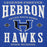 Close-up view of Hebron High School Hawks Royal Blue Premium Unisex Hoodie 230