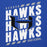 Close-up view of Hebron High School Hawks Royal Blue Premium Unisex Hoodie 223